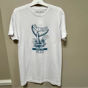 Violets Are Blue Sz S White & Blue T Shirt Don’t Trash Where They Splash Whales